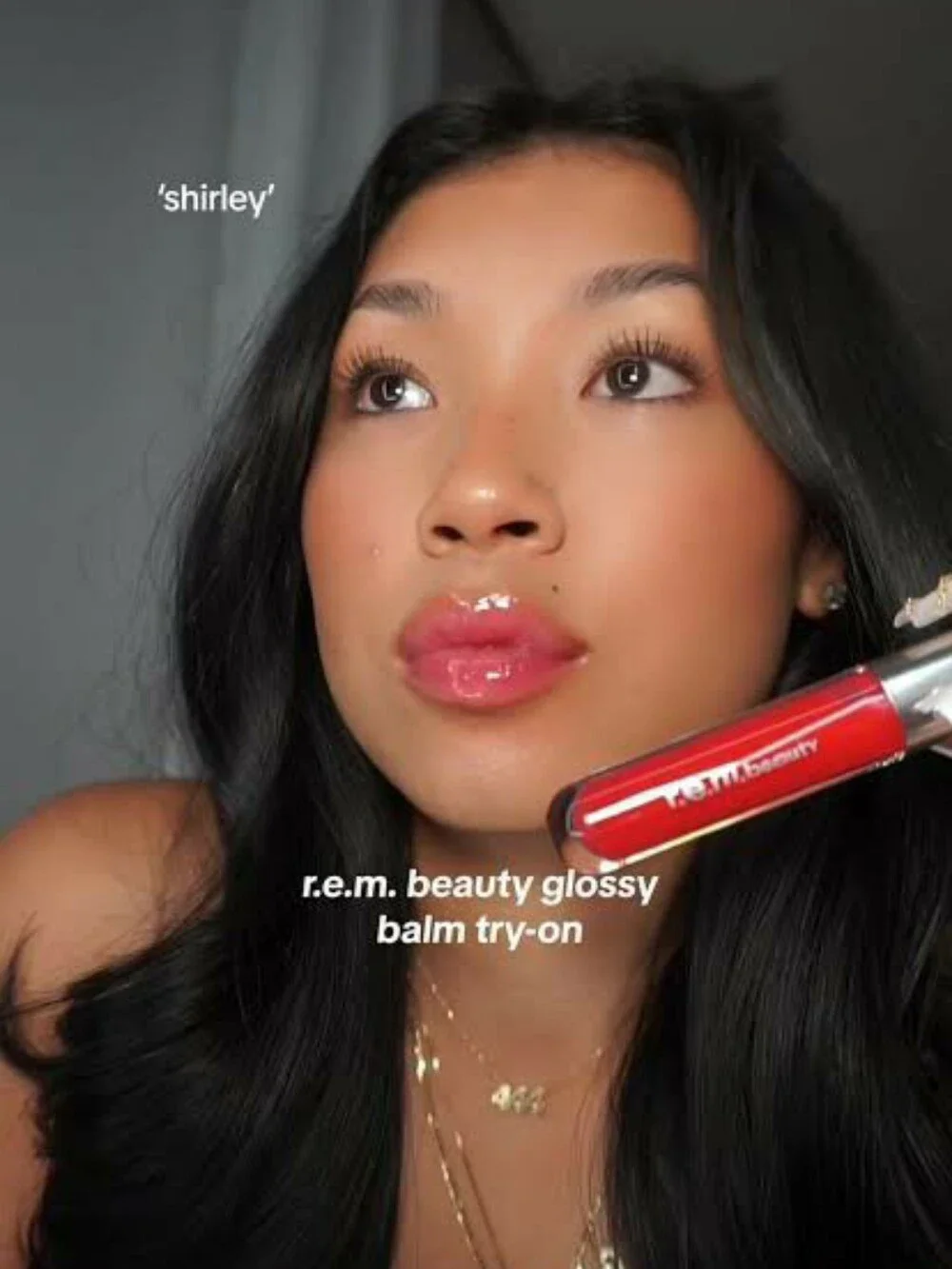 🍒Lip Need🍒BNIB REM Beauty By Ariana Grande Fullsize SHIRLEY Glossy Lip Balm!